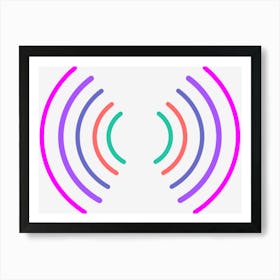 Radio Wave Radio Waves Purple Text Symmetry Art Print