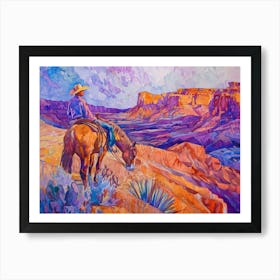 Cowboy Painting Red Rock Canyon Nevada 4 Art Print