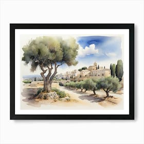 Puglia, Italy with olive trees 1 Art Print