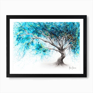 Blue Crystal Dream Tree Art Print