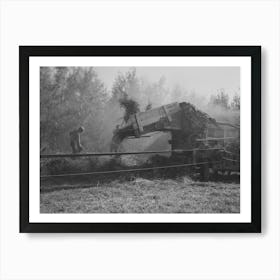 Threshing Clover Seed, A Very Dusty Operation, Near Little Rock, Minnesota By Russell Lee Art Print