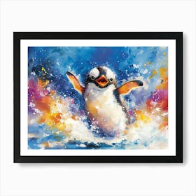 Surfing Penguins 3 Art Print