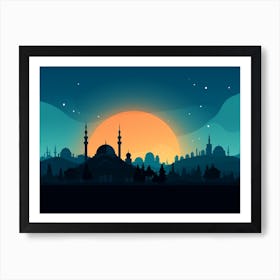 Islamic City At Sunset Art Print Art Print