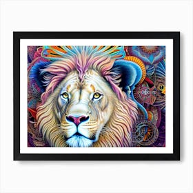 Psychedelic Lion Art Print