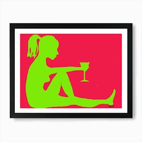 Woman With Wine Art Print