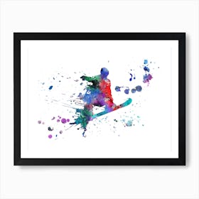 Snowboarder Watercolor Art Print