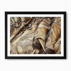 Gold Silk Fabric Art Print