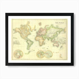 The World On Mercator's Projection. II. By G.H. Swanston, Edinr. A. Fullarton & Co. Edinburgh, London & Dublin. Engraved by G.H. Swanston, Edinburgh. 1872 Art Print