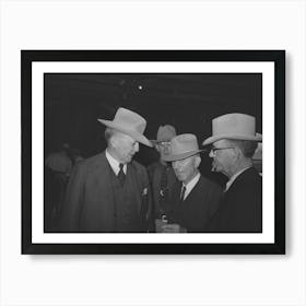 Cattlemen At The Show Barn, San Angelo Fat Stock Show, San Angelo, Texas By Russell Lee Art Print