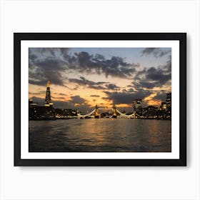 Sunset Over London From The London River (UK Series) Art Print