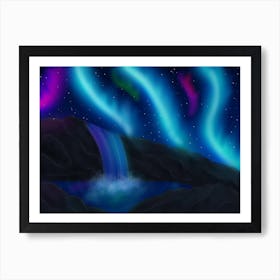 Aurora waterfall Art Print