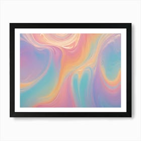 Abstract Background Of Swirling, Flowing Lines In Shades Of Pastel Pink, Blue, And Yellow, Creating A Soft And Dreamy Aesthetic Art Print