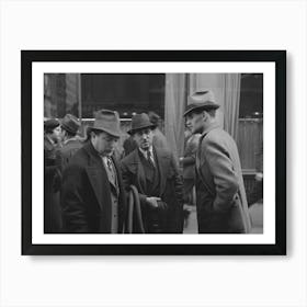 Untitled Photo, Possibly Related To Two Men In Conversation, 7th Avenue Near 38th Street, New York City By Russell Art Print