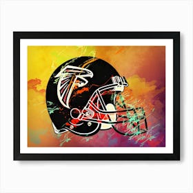 Atlanta Falcons Helmet Abstract Art Print