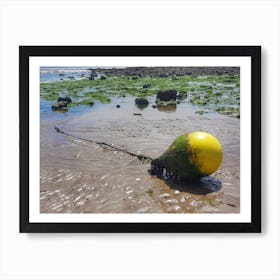 Yellow Buoy On The Beach Art Print