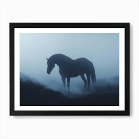 Horse In The Fog Art Print