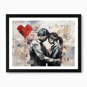 An Abstract Painting Capturing The Essence Of Conflicting Emotions Such As Love And Care Contrasted (5) Art Print