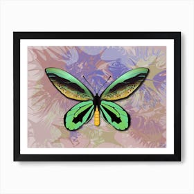 Mechanical Butterfly The Queen Alexandra S Birdwing Techno Ornithoptera Alexandrae On A Light Abstract Background Art Print