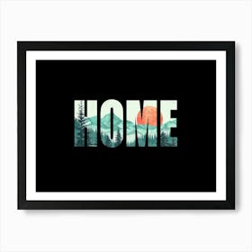 Home Poster Landscape Retro Illustration 9 Art Print