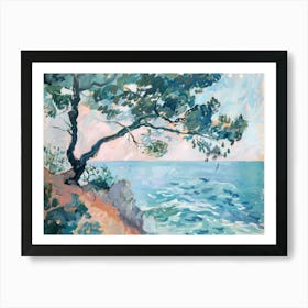 Coastal Calm Painting Inspired By Paul Cezanne Art Print