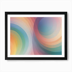 Abstract Digital Illustration Featuring A Colorful Background With Overlapping Circles In Shades Of Orange, Yellow, Blue, And Pink, Creating A Dynamic And Vibrant Design Art Print