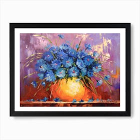 Bouquet of Blue Flowers Art Print