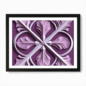 Seamless Relief Sculpture Designation Retro Pattern Purple Curve Cross Check Square Geometry Art Print