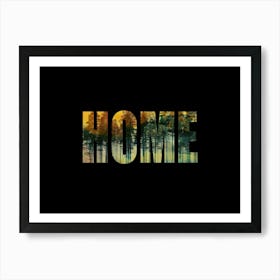 Home Poster Vintage Forest Photo Collage 5 Art Print