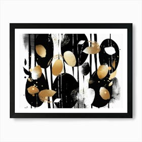 Abstract Black And Gold 7 Art Print