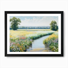 Stream In The Meadow Art Print