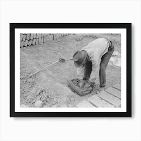 Untitled Photo, Possibly Related To Wooden Form Is Placed Over Adobe Mixture In Making Bricks, Chamisal Art Print