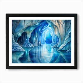 A Mystical Depiction Of The Marble Caves In Chile (1) Art Print