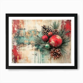 Intage Christmas Mixed Media 12 Art Print