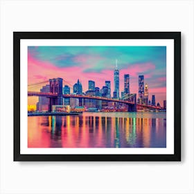 New York City At Sunset 1 Art Print