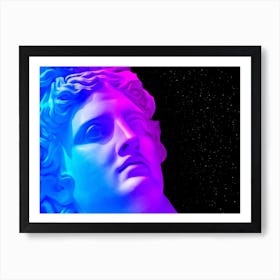 Apollo Belvedere - Ancient neon gods (synthwave/vaporwave/retrowave/cyberpunk) — aesthetic poster Art Print