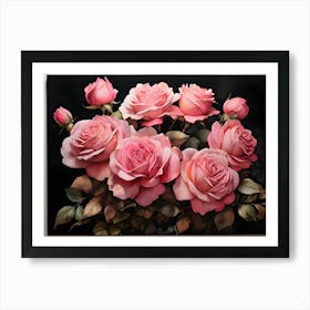 Default A Stunning Watercolor Painting Of Vibrant Pink Roses B 0 (1) Art Print