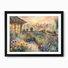 Garden At Sunset Art Print