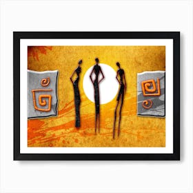 Tribal African Art Illustration In Painting Style 289 Art Print