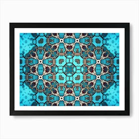 Abstraction Blue Watercolor And Alcohol Ink Pattern And Texture 1 Art Print