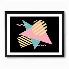 Memphis Pattern Retro Synthwave 80s Vintage Shapes Artwork 1 Art Print