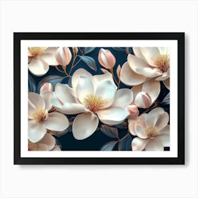 Magnolia Flowers Art Print