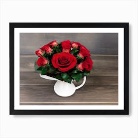 Red Roses In A Vase 4 Art Print