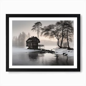 House On The Lake 1 Art Print