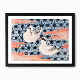 Swimming Birds, Katsushika Hokusai Vintage Japanese Art Print