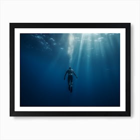 Scuba Diver In The Ocean Art Print