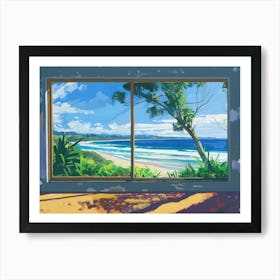 Byron Bay From The Window View Painting 2 Art Print