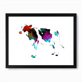 A Nice Cow Art Illustration In A Painting Style 01 Art Print