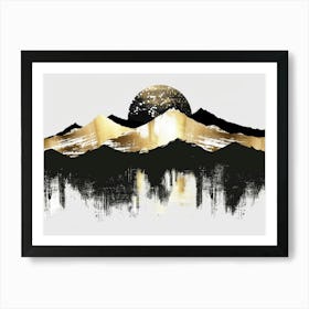 Gold And Black Mountains 9 Art Print