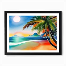 Sunset On The Beach Art Print