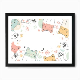 Kawaii Cats Art Print